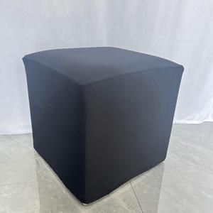 Housse de <span class=keywords><strong>chaise</strong></span> moderne carrée blanche/noire élastique anti-poussière pour tabouret grillé d'exposition de mariage <span class=keywords><strong>Design</strong></span> simple et lavable - Product Image 6