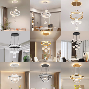 Le lustre lumineux tricolore de luxe 2025 avec un design de pomme en cristal rond convient à la salle à manger et au salon - Product Image 6