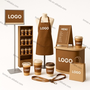 Creative Coffee Shop Promo Gift Set con tazas personalizadas Posavasos Stir Sticks y Tote Bags Marketing de marca y compromiso con el cliente - Product Image 1