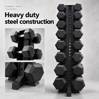 Support vertical commercial pour haltères hexagonaux, neuf, pour salle de sport, équipement de fitness, capacité de stockage 8/10 paires, vente en gros