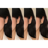 Mlluki – Nouveauté : Ensemble de boucles d'oreilles personnalisées en argent sterling 925 plaqué or 18 carats avec zircon cubique, clous et pendantes
