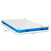 Plate-forme d'eau gonflable Tapis d'eau gonflable Île flottante gonflable pour le yoga Quai flottant Pêche Ponton Bateau Plate-forme