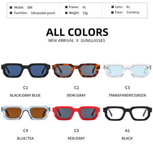 2024卸売超大型厚い四角い亀長方形サングラスレディースカスタムロゴ偏光レンズサングラス - Product Image 3