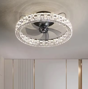 Offre Spéciale d'intérieur concis style lumière moderne hôtel rond luxe caché pales ventilateur de plafond avec lumière - Product Image 1