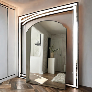 <strong>Unique</strong> Minimalist Design, Irregular and Irregular Full-length <strong>Mirror</strong>, High Shatter Resistant Metal Full Body Wall for Use - Product Image 3