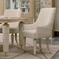 Meubles de salle à manger de luxe italiens, table de salle à manger rectangulaire blanche de Dubaï, table et chaises de cuisine, ensemble de table à manger en marbre pour 8 personnes