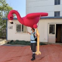 Ballon Marionnette Flamant Rose Gonflable pour Événements Extérieurs et Parades, Marionnette Flamant Gonflable pour Idées de Fêtes de Carnaval