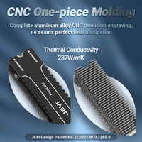 Dissipateur de chaleur à convection en aluminium robuste OEM NVME NGFF ailettes de refroidissement M2 SSD dissipateur thermique refroidit passivement le stock d'électronique disponible