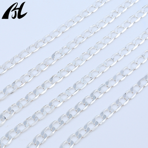 H560 <strong>Silver</strong> <strong>Necklace</strong>, Thin Curb Chain, Minimalist Simple Link, <strong>Choker</strong> for Unisex, Daily Commute Versatile - Product Image 3