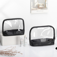 Super pliant cristal clair coloré PVC fermeture éclair maquillage cas enveloppe malléable coffre-fort zip sac humide vide rangement cosmétique
