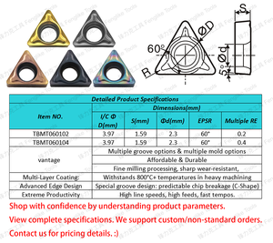 Tbmt060102/tbmt060104 <span class=keywords><strong>Carbide</strong></span> tam giác CNC kết thúc tốt nhàm chán chèn cho nhỏ khoan gia công - Product Image 6
