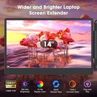 Moniteur portable double OEM 14 pouces FHD 1080P IPS Kwumsy S2, extension d'écran triple pour ordinateur portable, moniteurs portables directement de l'usine