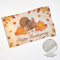 Drapeau personnalisé en forme de dinde pour Thanksgiving, en polyester écologique, décoration pour la maison, les jardins, les porches et l'extérieur
