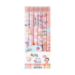 Stylo gel 0,5 mm, lot de 6 stylos promotionnels kawaii en carton, cadeau mignon pour les élèves, fabrication sur mesure - Product Image 1