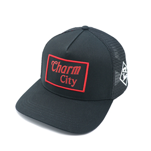 Chất lượng cao 5-panel Đen <span class=keywords><strong>Trucker</strong></span> <span class=keywords><strong>Hat</strong></span> 3D thêu logo cotton & polyester phong cách thể thao thiết kế người lớn cảnh đi xe đạp ngoài trời - Product Image 2