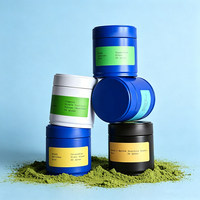 Boîte de rangement en métal ronde hermétique de qualité alimentaire, portable et luxueuse, personnalisée, 30/40/50/100g 1oz, pour matcha, thé, poudre de protéines