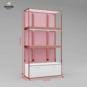 Luxury Wig Display Cabinet with LED Lighting | High-End Metal & Glass Showcase for Hair Wigs in Boutique Retail Stores & Salons - Product Image 6