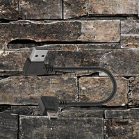 Kabel isi daya Data 90 derajat USB 2.0 pria, sudut kanan/kiri Mini 5 Pin dapat disesuaikan untuk kamera MP3 untuk berbagai perangkat