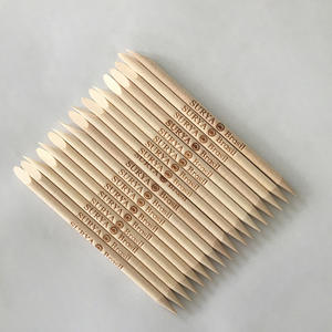 Haute Qualité Jetable Double Extrémité Nail Art Manucure Pédicure Outils Orange Bâtons En Bois avec Poignée En Bambou Prix Usine - Product Image 2