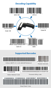 Escáner de código de barras de mano de alto rendimiento CCD 2,4G supermercado almacén <span class=keywords><strong>PC</strong></span> POS lector de código QR de mano inalámbrico - Product Image 4