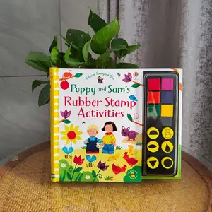 2022 Fingerprint Rubber Stamp Activities Drawing Book Printing with Ink Pad and Stamp