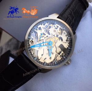 Montre mécanique squelette pour homme avec bracelet en cuir noir, cadran ajouré, montre-bracelet automatique pour affaires et occasions décontractées - Product Image 5