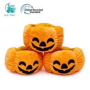 Vente en gros 100% seau à bonbons en peluche recyclé pour enfants, cadeau citrouille, panier d'Halloween, remplissage personnalisé en coton PP - Product Image 2