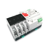 4P 3 Phase Din Rail ATS 4 fils pour PV et onduleur Sélecteur de Transfert Automatique Double Puissance Sans Interruption 63A 100A 125A
