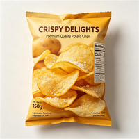 Sac refermable hermétique thermosoudé en PE avec surface gaufrée pour chips et aliments croustillants
