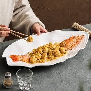 Plato Grande para Sashimi con Diseño Irregular, Vajilla para Hotel, Plato Aolong para Salmón y Mariscos, Apto para <span class=keywords><strong>Microondas</strong></span>, Esmaltado, Moderno y Minimalista - Product Image 3