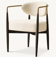 Chaises de salle à manger de style américain, meubles de restaurant, couleur personnalisée, chêne, tissu, fauteuils à accoudoirs