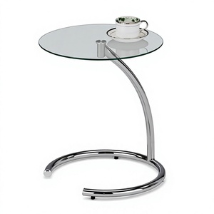 Table d'appoint avec dessus en verre, fourniture directe d'usine, nouvelle table basse américaine pour la maison, nouveaux meubles au design contemporain, vente en gros - Product Image 1