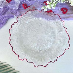 Assiettes de présentation en PP <span class=keywords><strong>pas</strong></span> chères, 13 pouces, mariage, fête, vintage, transparentes, noires, argentées, dorées, bord en acrylique, <span class=keywords><strong>plastique</strong></span> - Product Image 5