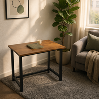 Escritorio de Oficina de Diseño Simple, Mesa de Computadora con Patas de Metal Negro, Escritorio Resistente para Laptop, Mueble de Estudio para el Hogar