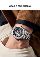 Montre mécanique squelette de luxe 2026 Trendsetter JX-2804 en acier inoxydable, analogique, OEM, pour la recherche autonome