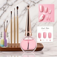 Couleur de logo personnalisé de luxe pour bouteille de vernis à ongles en gel de 13ml bouteille en verre vide et réutilisable avec brosse et bouchon base scellante pour vernis à ongles