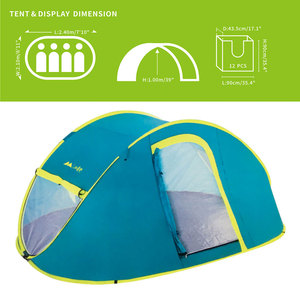 Tienda de Campaña Impermeable para Cuatro Estaciones, de Una Habitación, para 4 Personas, Ideal para Viajes, Senderismo, Picnic y Actividades al Aire Libre - Product Image 2
