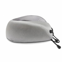 Oreiller de voyage en mousse à mémoire de forme en U, coussin de soutien cervical, housse en nylon spandex brillant, léger et portable pour avion et voiture