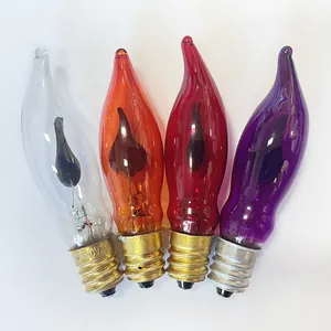 S18 E12 E14 220V 120V 3W arancione rosso viola candela per interni flicker flame lamp lampadina