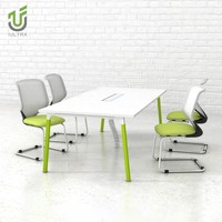 IULTRA Design d'hippodrome moderne Table de conférence de 10 pieds MDF meubles de salle de réunion de bureau pour les réunions d'école d'hôtel à domicile