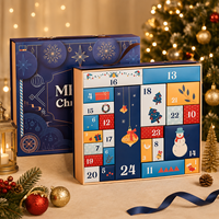 Caja de Embalaje de Lujo para Calendario de Adviento de Navidad, Caja de Regalo Navideña Personalizada con 24 Cajones