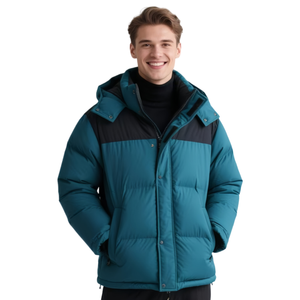Hot Sale Custom Logo Design Men's Winter Bubble Down Coats <b>Plain</b> Zip Up Lightweight Sports High Quality Shiny Puffer Jacket - Product Image 1
