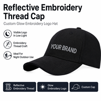 Casquette de baseball personnalisée avec broderie réfléchissante et logo lumineux pour la sécurité des équipes sportives nocturnes en extérieur et la promotion