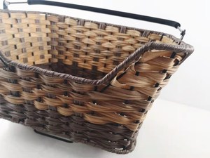 Cesta Trasera Grande de Liberación Rápida <span class=keywords><strong>para</strong></span> <span class=keywords><strong>Bicicleta</strong></span>, Asiento Trasero Metálico Desmontable <span class=keywords><strong>para</strong></span> Portabicicletas, Cesta de Plástico Tejida con Asa - Product Image 4