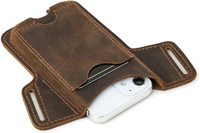 Étui de téléphone de luxe en cuir véritable pour hommes, pochette de taille faite à la main pour iPhone et Samsung smartphone
