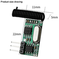 Módulo Receptor de Decodificación Automática Superheterodina de 315/433MHz, Código de Aprendizaje, Distancia de Control de 50-100m para el Hogar
