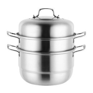Marmite à vapeur en acier inoxydable de style coréen, antiadhésive, compatible lave-vaisselle, design moderne et épuré, épaissie pour la cuisson à la vapeur des soupes - Product Image 5