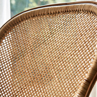 Chaise de salle à manger coloniale vintage légère Mobilier tissé de style rétro pour hôtel Villa Utilisation extérieure extensible en acier inoxydable