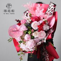 Kertas Pembungkus Bunga Xihuanong Polka Dot OPP Tahan Air Transparan DIY Buket Kado Perlengkapan Florist