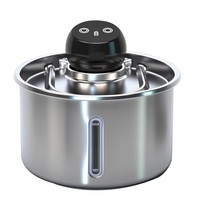 Fontaine à eau pour chat portable sans fil, moderne et élégante, avec chargeur, capacité de 3 L, circulation automatique, acier inoxydable, écran LCD